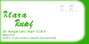 klara rupf business card